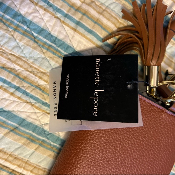 Nanette Lepore Cognac vegan Leather Clutch NWT - Picture 6 of 7